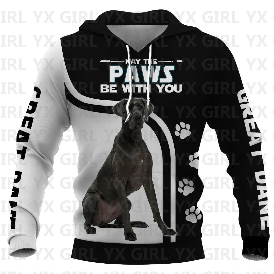 Great Dane Paws/Rottweiler Paws/Pit Bull Paws 3D Printed Hoodie Women For Men Pullovers Street Tracksuit Love Dog Gift