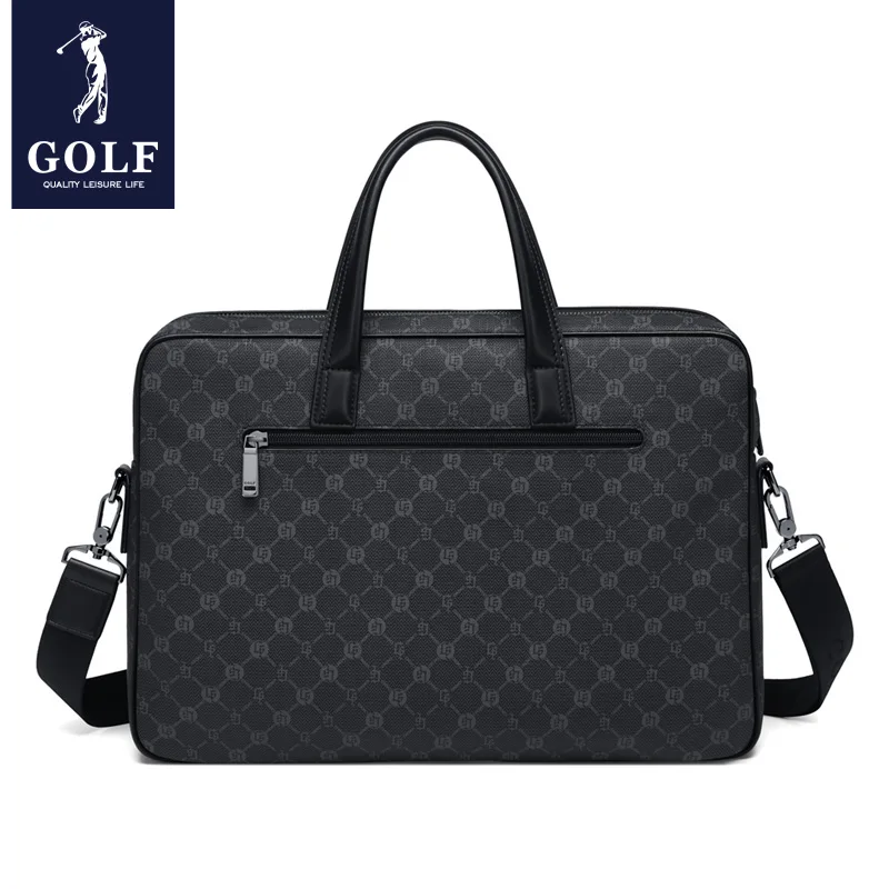 Maletín de GOLF, bolso de cuero para hombre de negocios, bolso de trabajo, bolso de oficina Vintage para ordenador portátil, bolsos de hombro de lujo para hombre de alta calidad