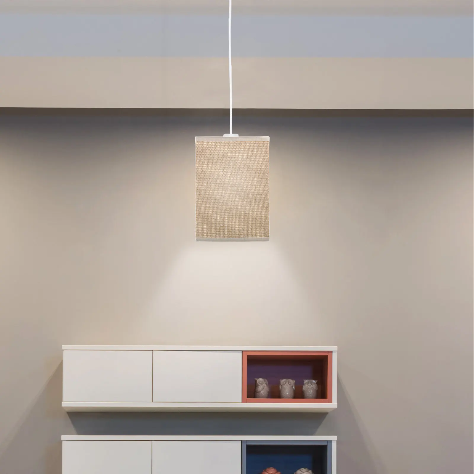 Square Table Lamp Shade Linen Iron Material Simple Vintage Style Bedroom Dining Room Office Hotel Decorative Lamp Shade