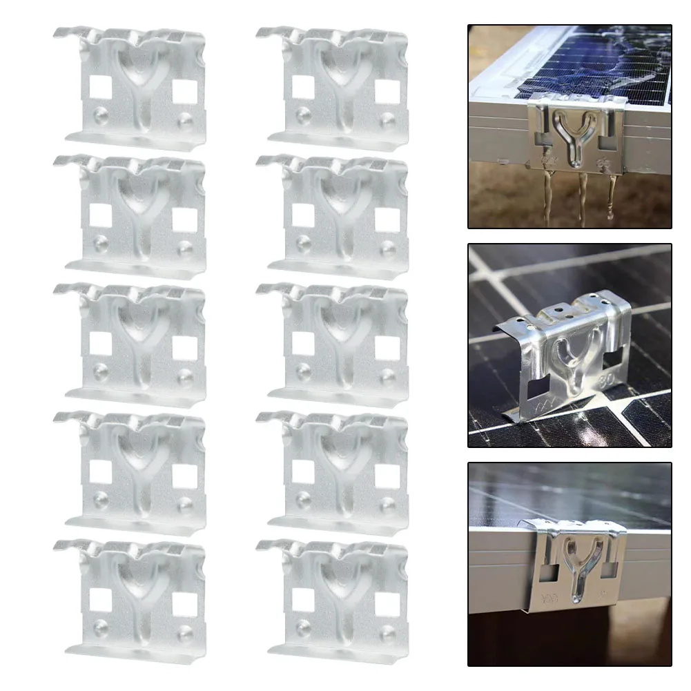 Aluminum Drain Clips Sludge Removal Clips Compatible With 30 35 Mm Panels Easy Installation Maximize Solar Energy Production