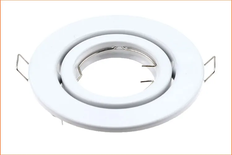 Rodada Recesso LED Teto Guarnição Anel, lâmpada de halogênio Luminária, Suporte Spotlight, GU10 Quadro Downlight, MR16