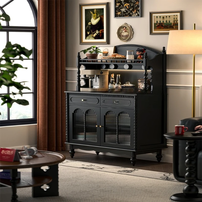 

Solid wood dining side cabinet, living room against the wall, integrated tea cabinet, locker