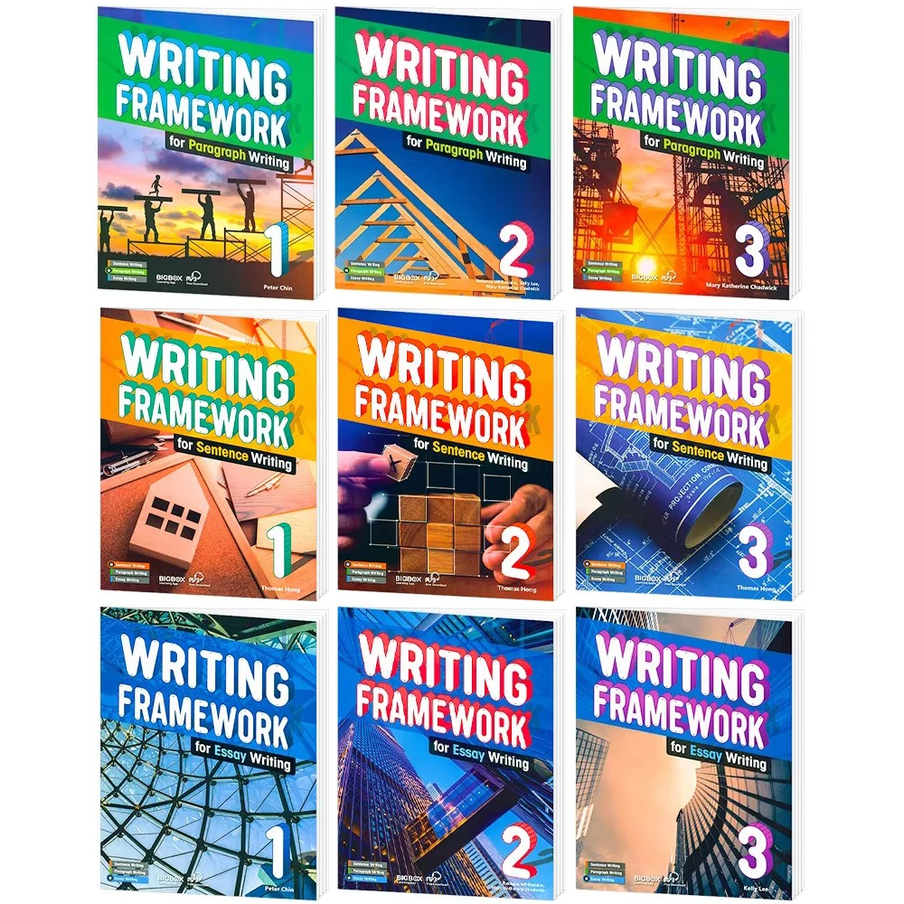 3 book Writing Framework For Sentence Paragraph Essay Writing Books,Textbook+ workbook combined, English Writing Skills Practice