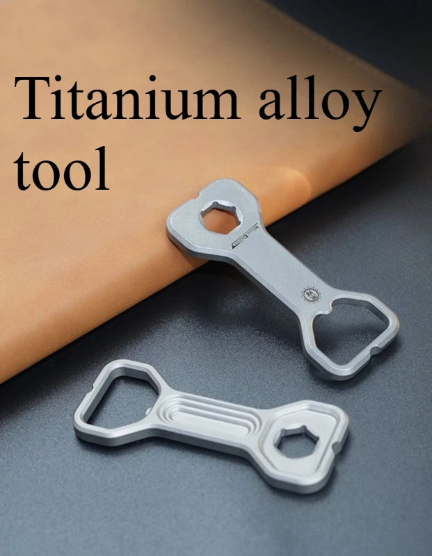 

New Titanium Alloy Mini Bone Shaped Pry Bar for Outdoor Camping Creative and Convenient Multi-functional Bottle Opener EDC