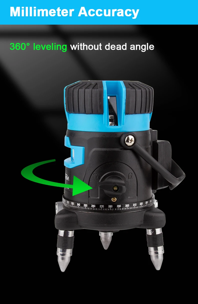 

NOYAFA NF-15T Level 5 Lines Level 3D with High Precision Instruction 360 Self-Leveling Rotating Green Light