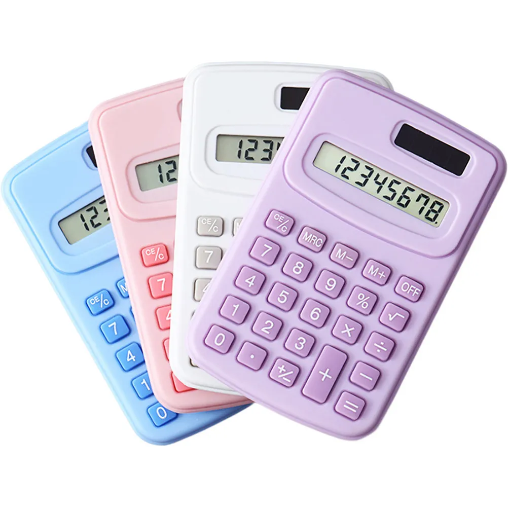 4Pcs Pocket Calculator Portable Calculator Small Size for Students Office School Handy Calculation Device