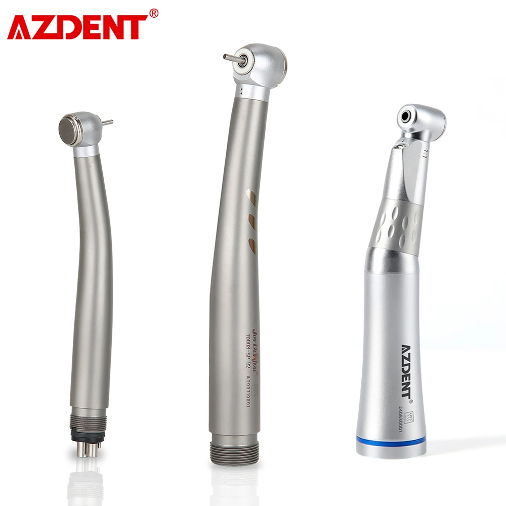 Dental LED Handpiece AZDENT 1:1 Contra Angle Shadowless Ring Light High Speed Handpiece Inner Channel Single Spray Handpiece