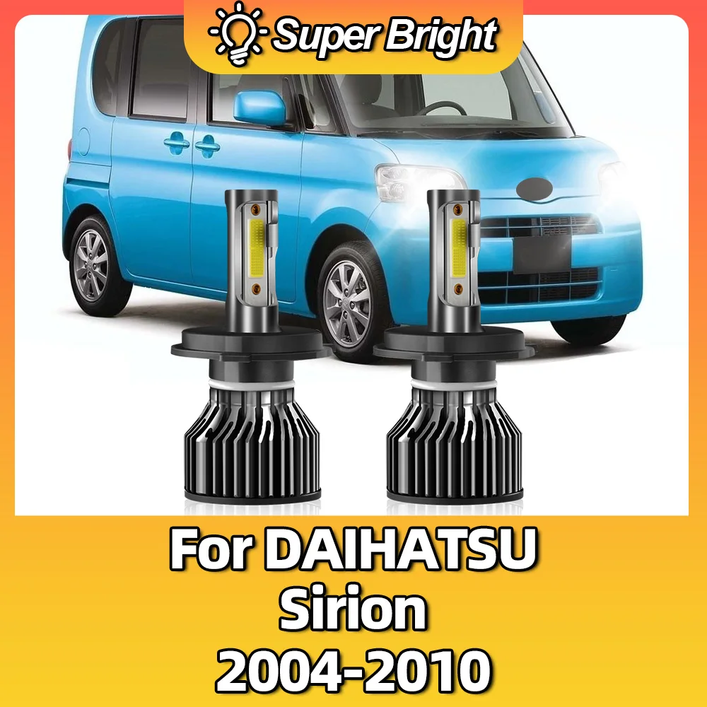 LED Car Headlights H4 6000K Light Auto Bulb 100W 10000LM Headlamp 6000K For DAIHATSU Sirion 2004 2005 2006 2007 2008 2009 2010