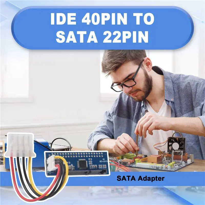 AS95 IDE to for SATA Adapter, 3X HDD 3.5 IDE 40Pin to for SATA 22Pin Hard Disk Converter, Support for ATA 100/133 for CD-ROM