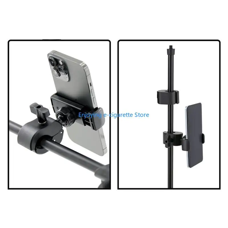 Telefon Halterung Einstellbare Halterung Universal für Die Meisten Handy Rotierenden Ständer Klemme Halter für 15-45mm Runde – Detail 5