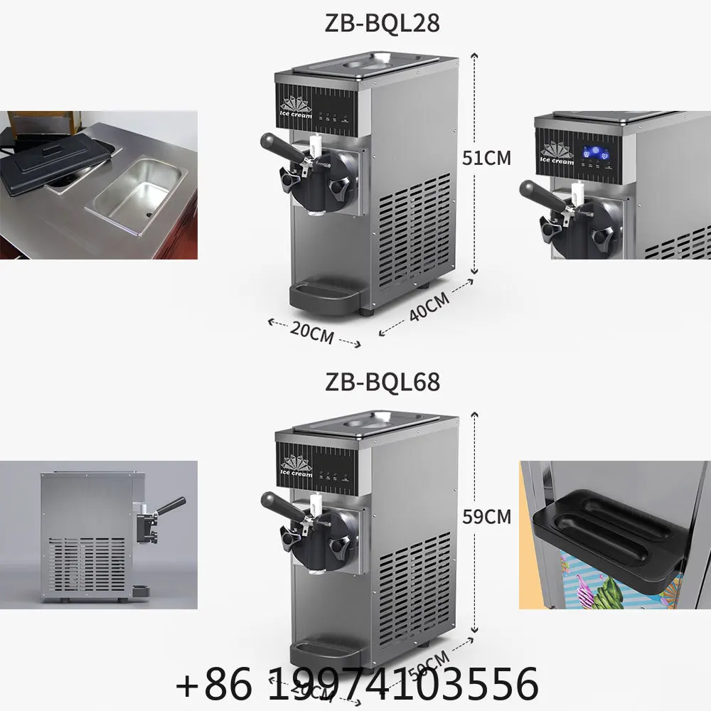 

4.7L 750W Single Flavor Soft Ice Cream Forming Desktop Auto Freeze Dessert Maker For Cafe Home Food Cart