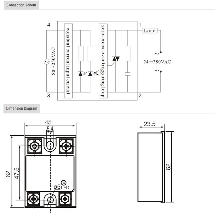 5PCS Guaranteed 15A Load 24-380VAC Solid State Relays SSR-15AA