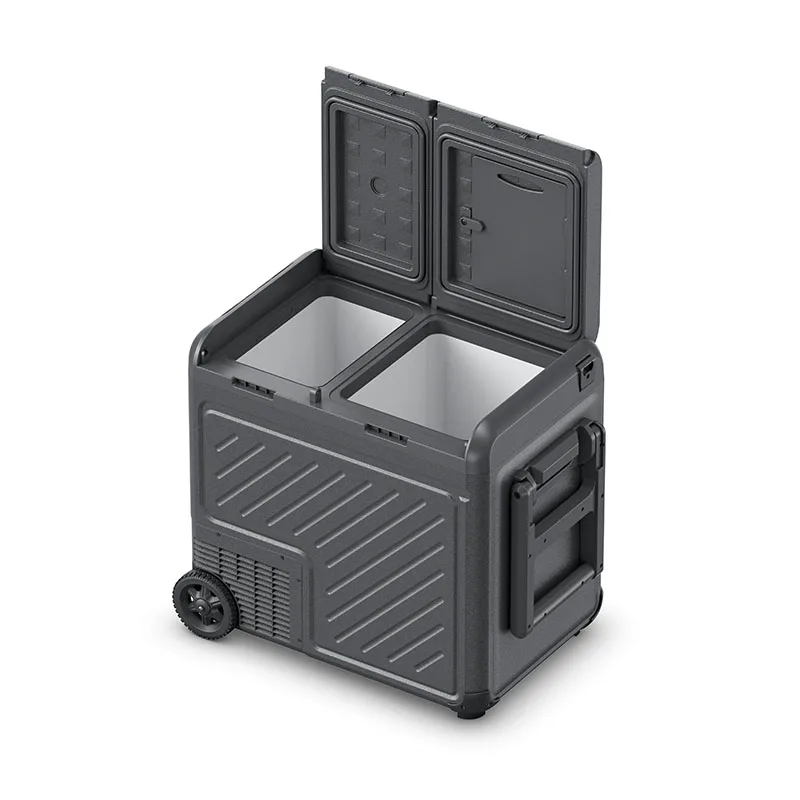 

55L Dual Zone Car Cooler Portable Car Refrigerator Car Fridge Freezer 12V 24V with Wheels for Camping Fishing Road Trip