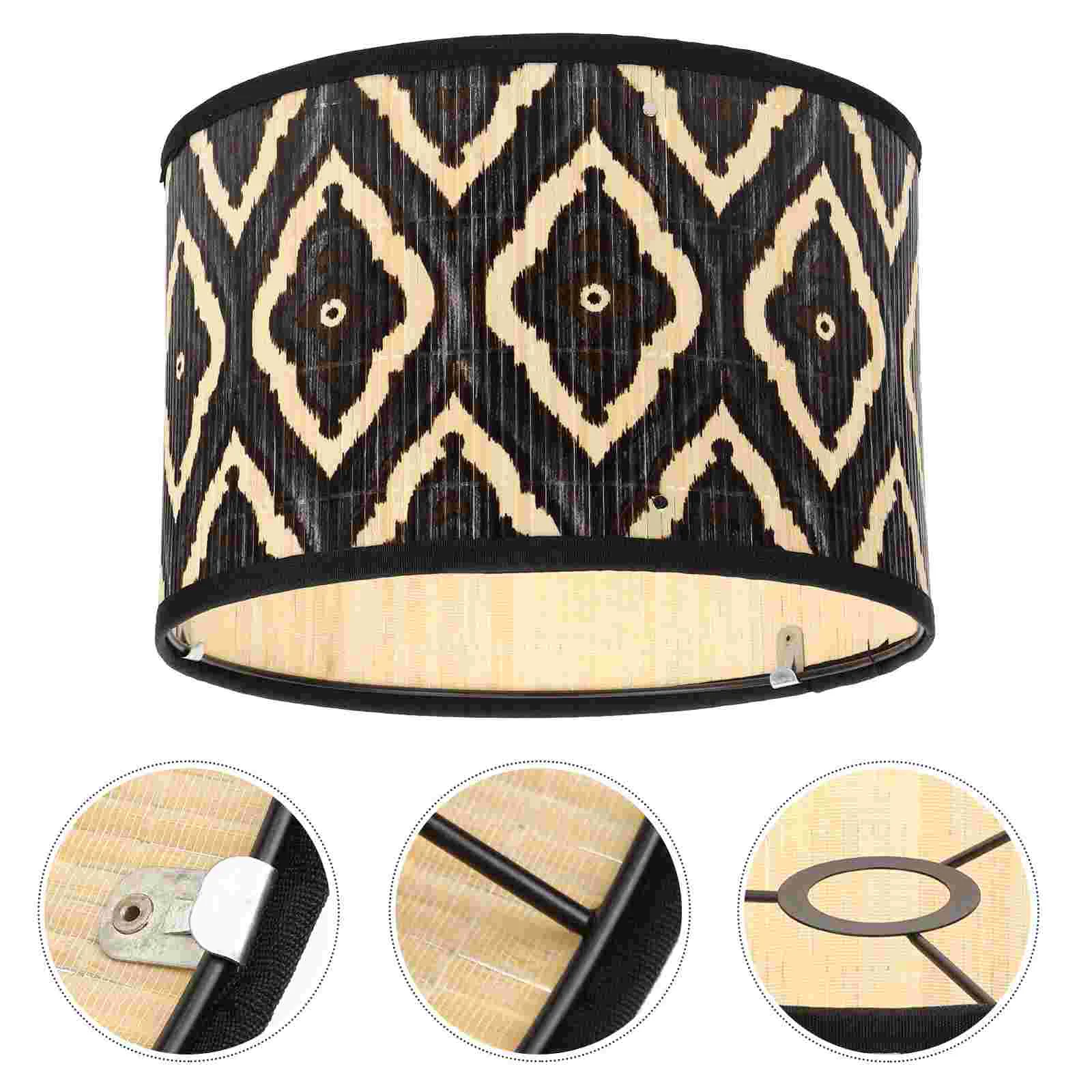 

Woven Lamp Shade Bamboo Light Pendant Cover Hanging Ceiling Covers Candelabra Wall Lights