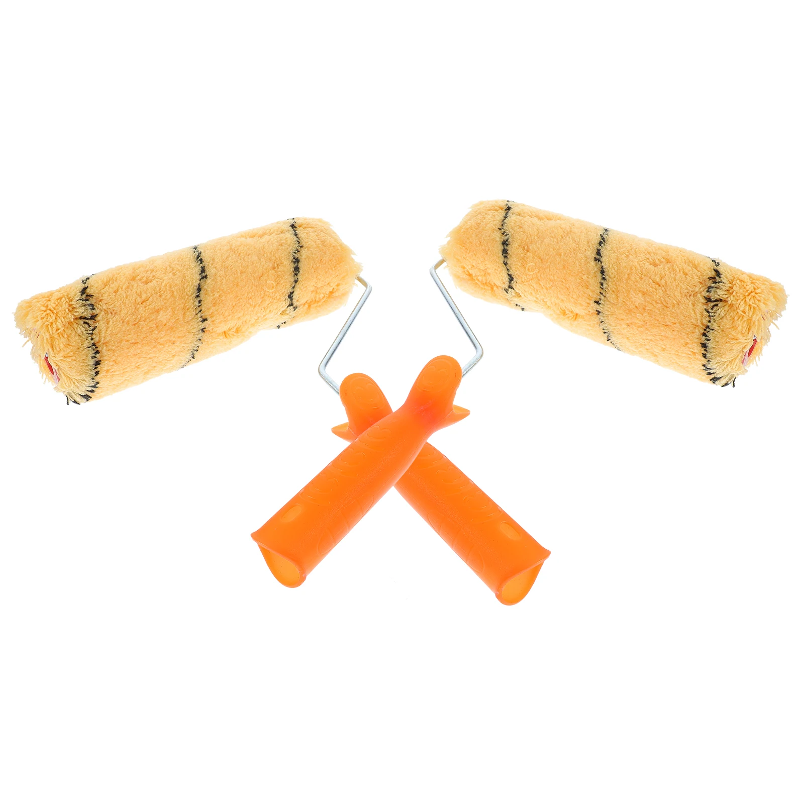 

2pcs Roller Brush Paint Set Professional No Dead Ends Handle Extension for Walls Woollen Absorbent Durable Painting Tool