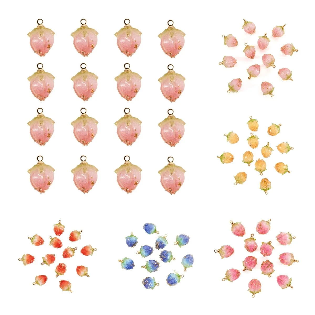 20pcs Handmade Natural Dried Flower Pendants Clear Epoxy Resin Bud Charms For Women Earrings Bracelet Jewelry Making DIY