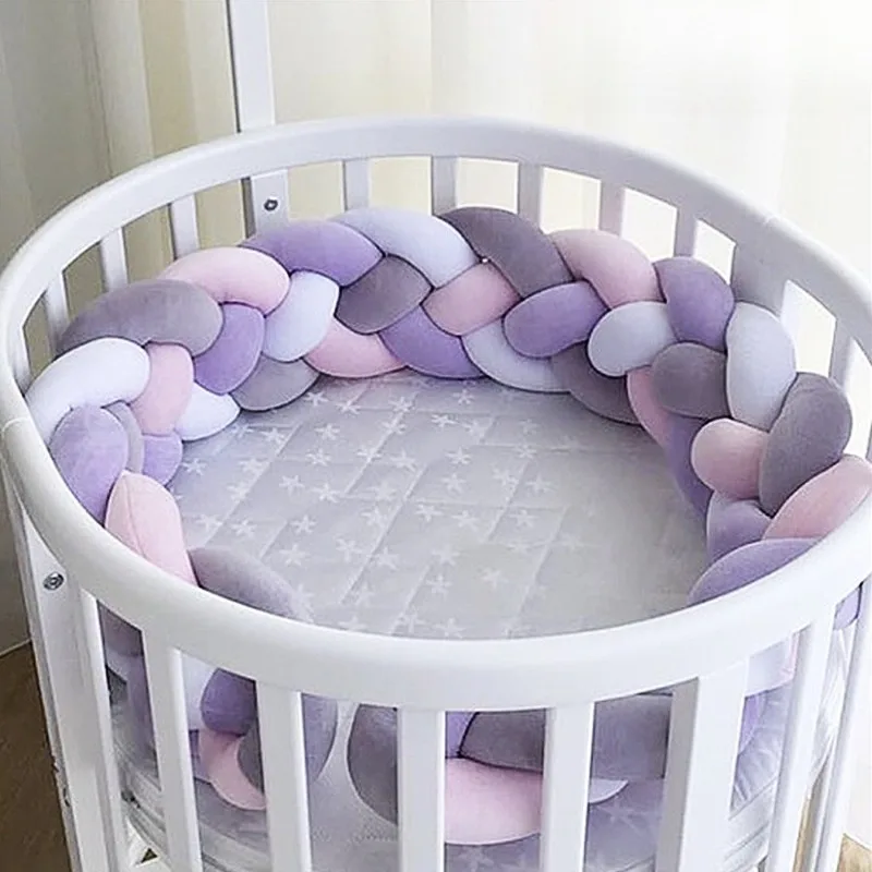 

New 4-strand woven strip knotted ball, crib to protect the baby from colliding with the bed around the bed