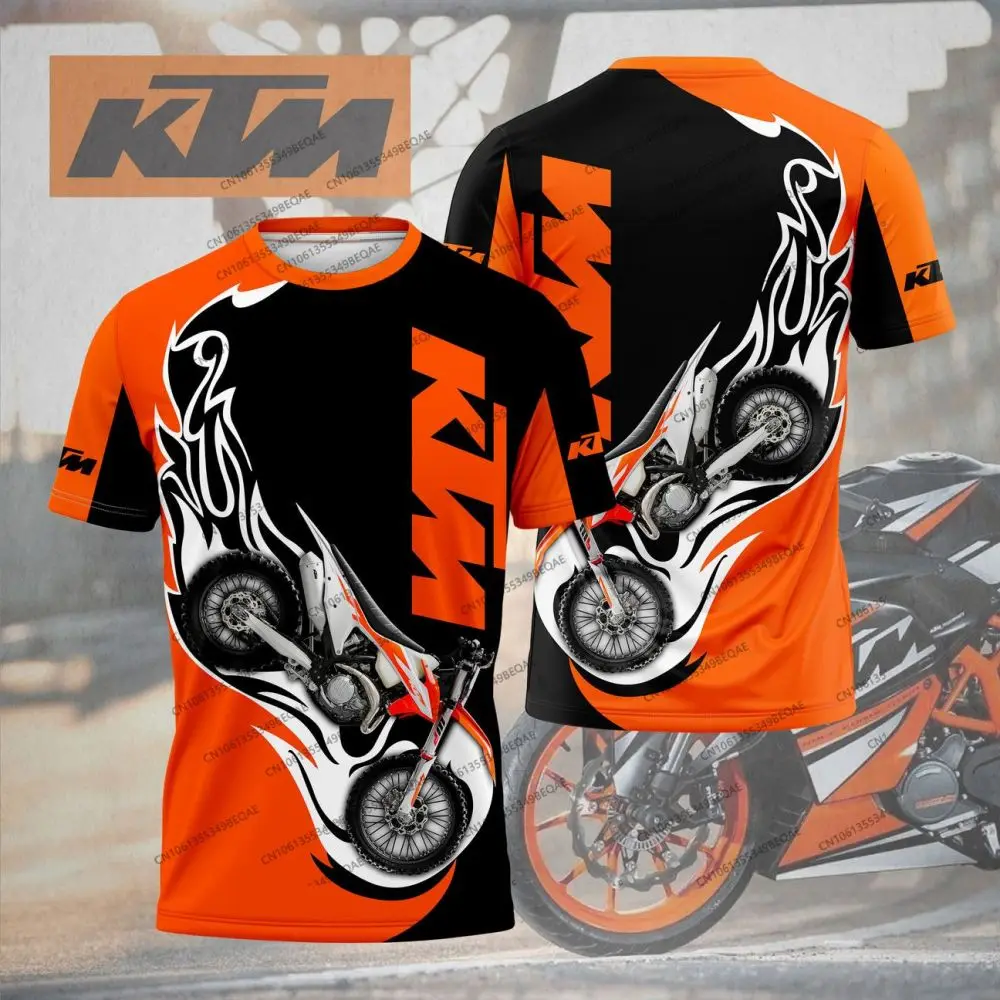 

KTM модная дышащая гоночная футболка 2025 летняя молодежная мужская и женская спортивная футболка с коротким рукавом мотоциклетная модная одежда