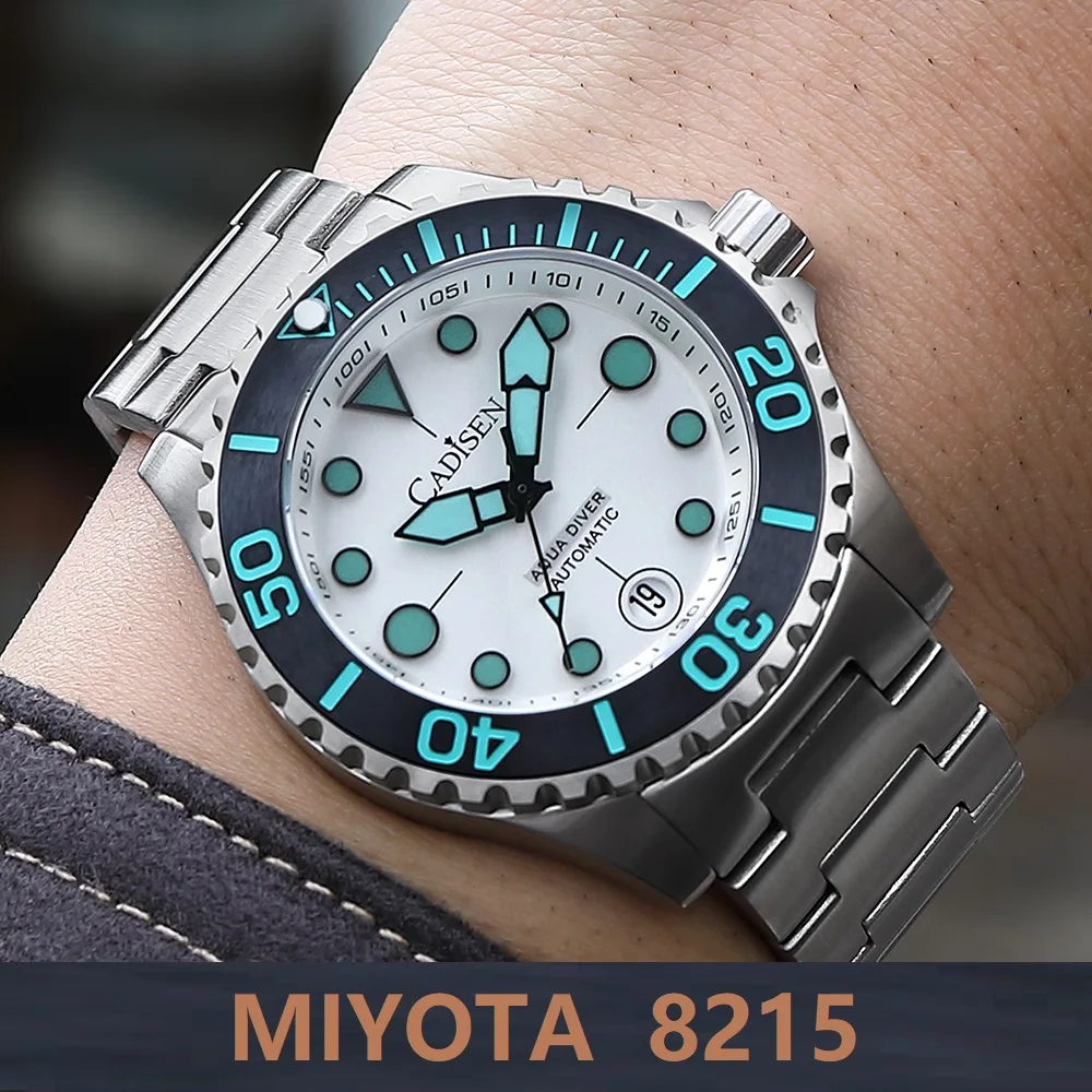 CADISEN AQUA DIVER New Brand Luxury Men Watches Automatic Watch Japan MIYOTA 8215 100M Waterproof Luminous Mechanical Wristwatch