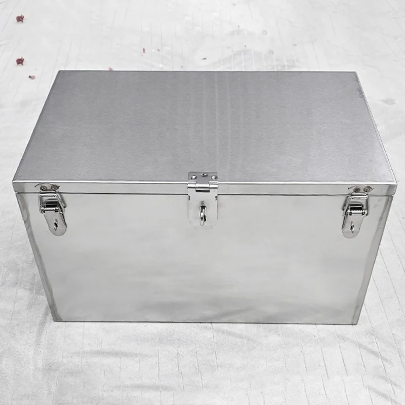 Stainless Steel Toolbox Industrial Grade Storage Case Professional Large Capacity Rectangular Tools Box Hardware Tools Organizer