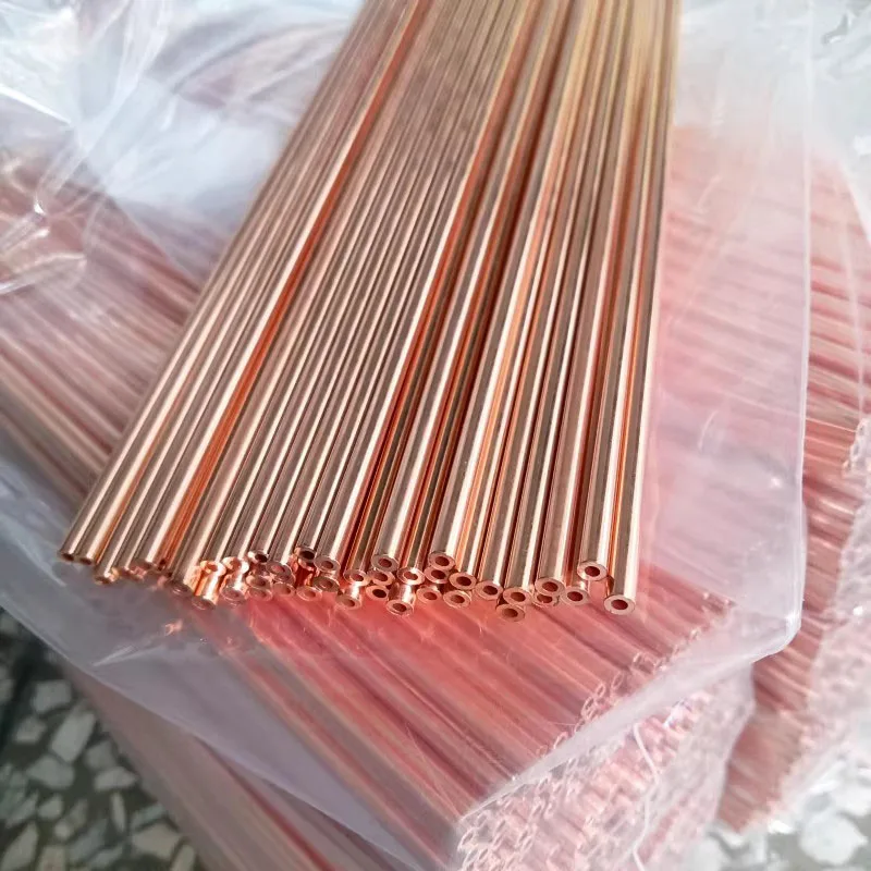 2pcs T2 Copper Tube OD1.5-10mm Length 495mm Round Copper alloy Pipe Straight Red Copper Capillary Pipe Thickness 0.2mm-1.5mm