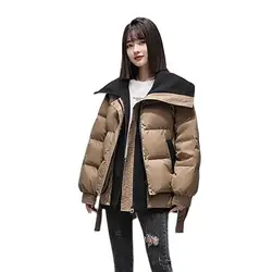 2022 Winter New Women's Detachable Two-piece Large Lapel Down Warm Padded  Loose Fashion Pocket  Women