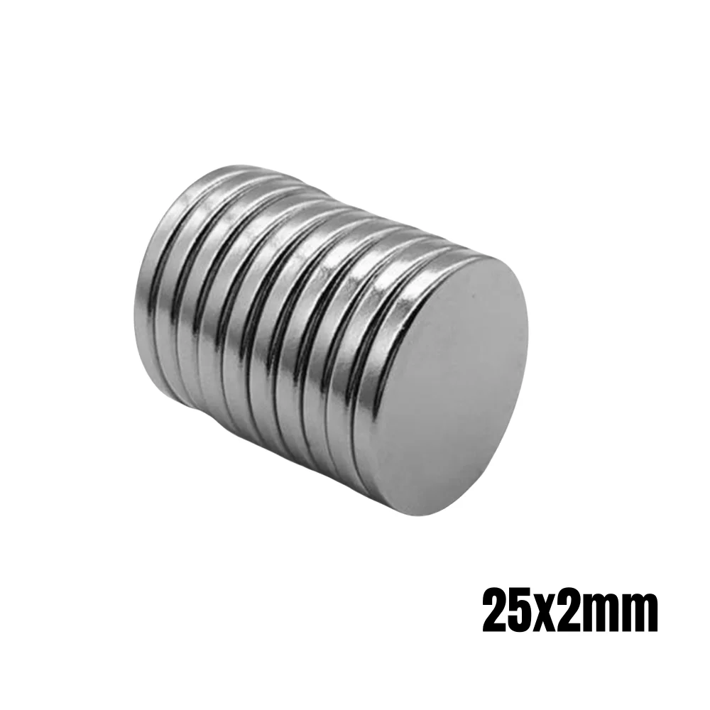 5/10/20//30/50pcs 25x2 Round Powerful Magnetic Magnet 25mmx2mm Sheet Neodymium Magnet 25x2mm Permanent Ndfeb Strong Magnets 25*2