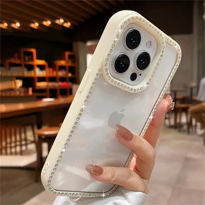 Luxury Bling Rhinestone Diamond Phone Case For iPhone 17 16 Pro Max Cases iPhone 15 14 13 12 11 ProMax Plus Air Shockproof Cover - náhled 4