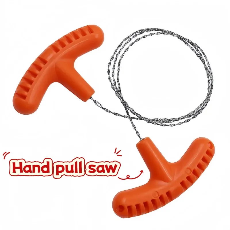 High-quality Multi-purpose Mini Pocket Wire Saw Stainless Steel Wire Saw Orange Outdoor Camping Emergency Survival Gear Tools