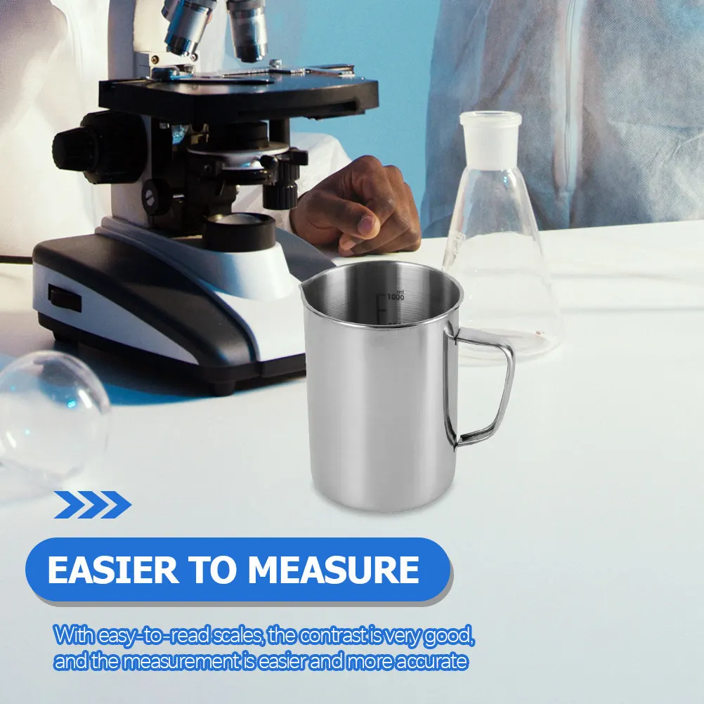 

Stainless Steel Laboratory Measuring Cup 500Ml Rustproof Metal Beaker with Clear Scale Lines for Lab