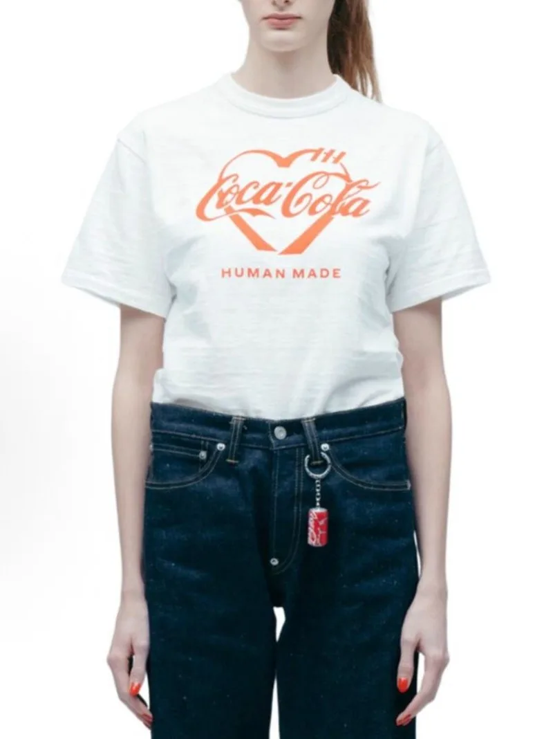 Human Made SS26 Heart Script T-Shirt, Slub Cotton Tee, Classic Logo for Unisex