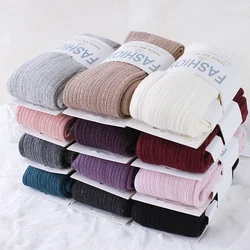 Autumn/Winter Thickened Knit Tights Pantyhose Step-Pantyhose Base Tights Cotton Knit Cable Knit Stripe Hosiery Free Shipping