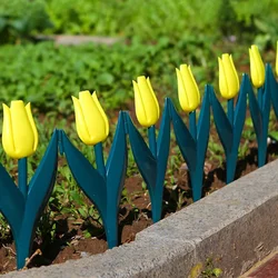 10Pcs Garden PP Fence Edging Tulip Shape Gardening Edging Outdoor Decor Garden Fence Plant Borders Plastic Fencing
