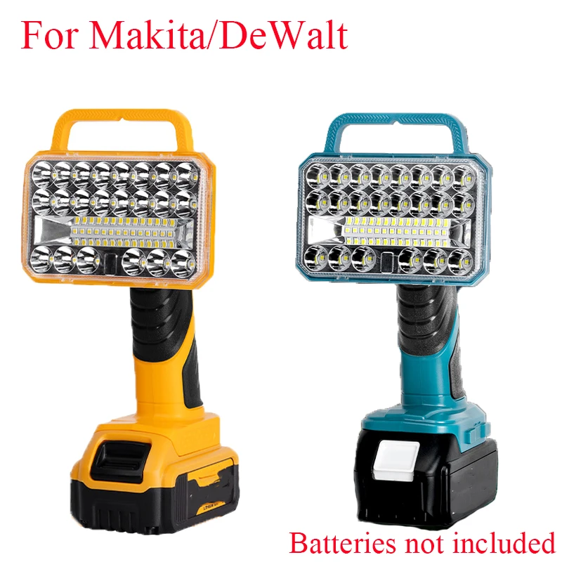 

For Makita/DeWalt/Bosch/Black&Decker/Craftsman/Ryobi 18/20V Batteries Portable Handheld Cordless LED Light Outdoor Camping Torch