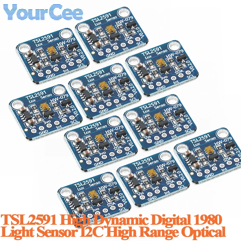 10pcs/1pc TSL2591 High Dynamic Digital Light Sensor Breakout Module High Range Lux IR Full Spectrum Diode Detect for Arduino