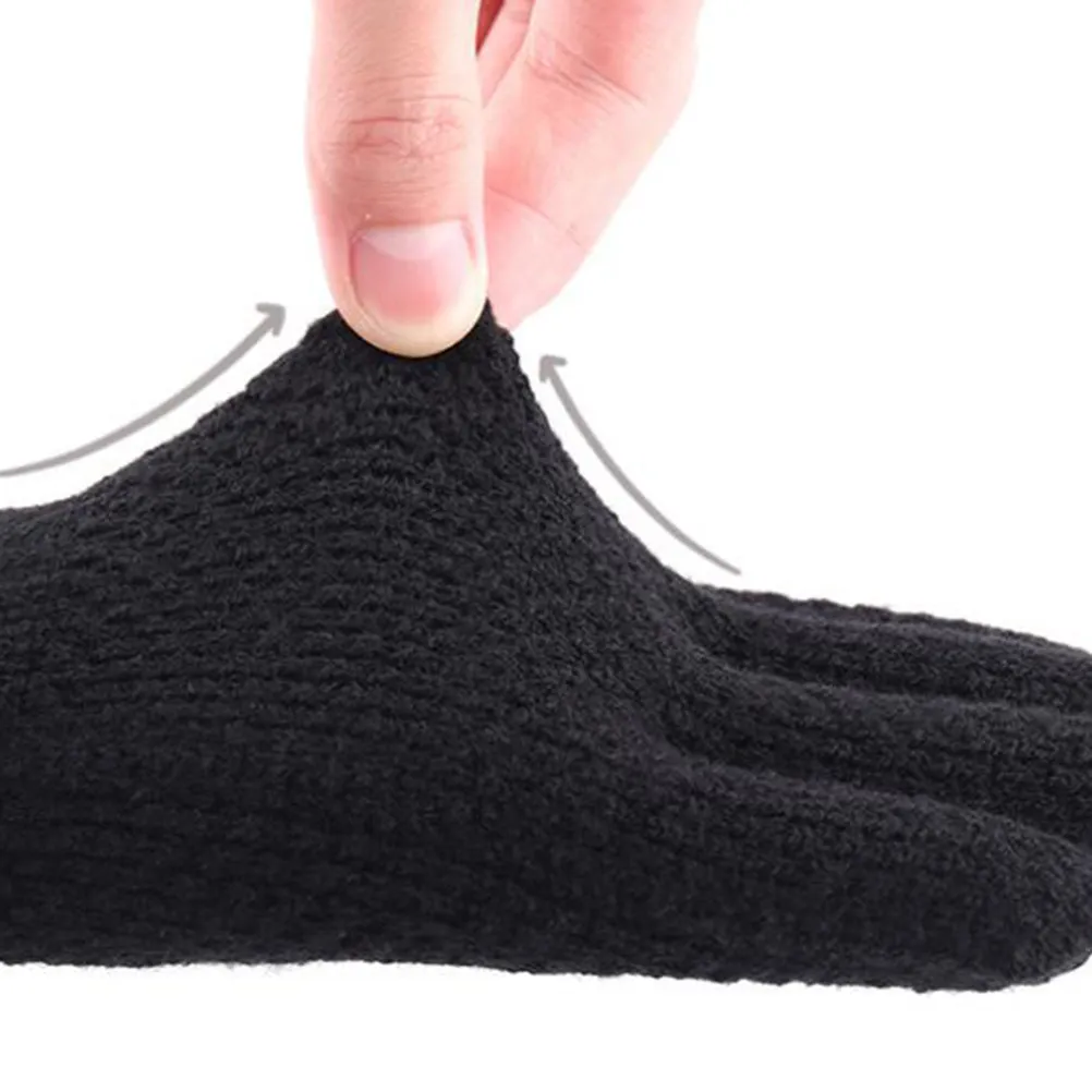 

1Pair Thickened Winter Gloves Male Touch Screen Finger Gloves Windproof Knitted Mittens Comfortable Black Knitted Mitten