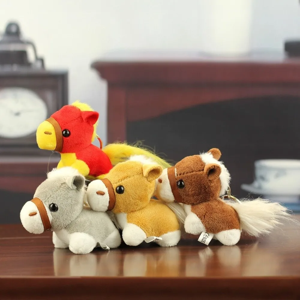 New 8cm Pony Keychain Cute Style Soft Horse Keychain Foal Shape Cartoon Design Animal Horse Zodiac Year of the Horse Gift