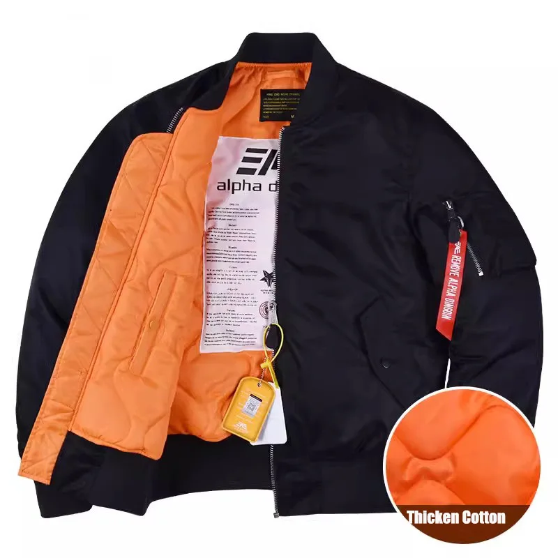 MA1 Bomberjacke Herren verdickter Wattepad-Mantel Herbst und Winter Baseball-Uniform-Mantel für Herren