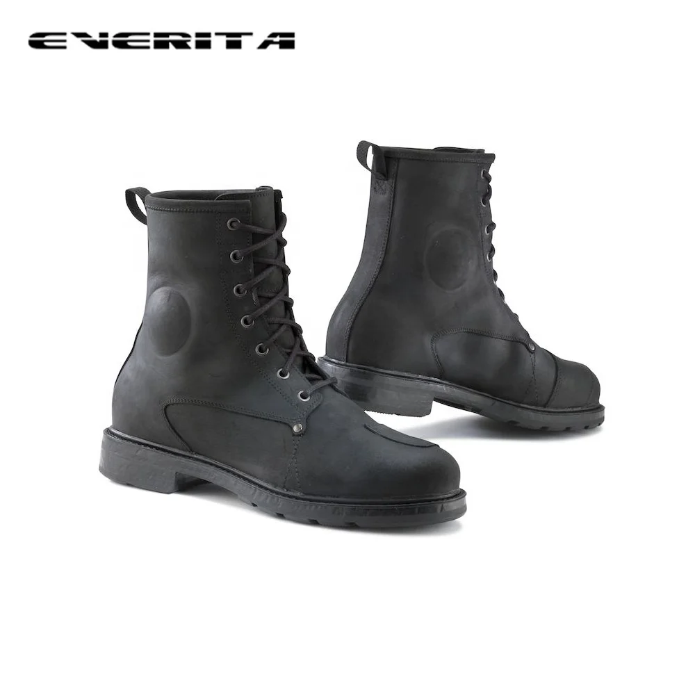 Bottes de course de moto basses en cuir PPE pour hommes, bottes de moteur standard, protection de rinçage