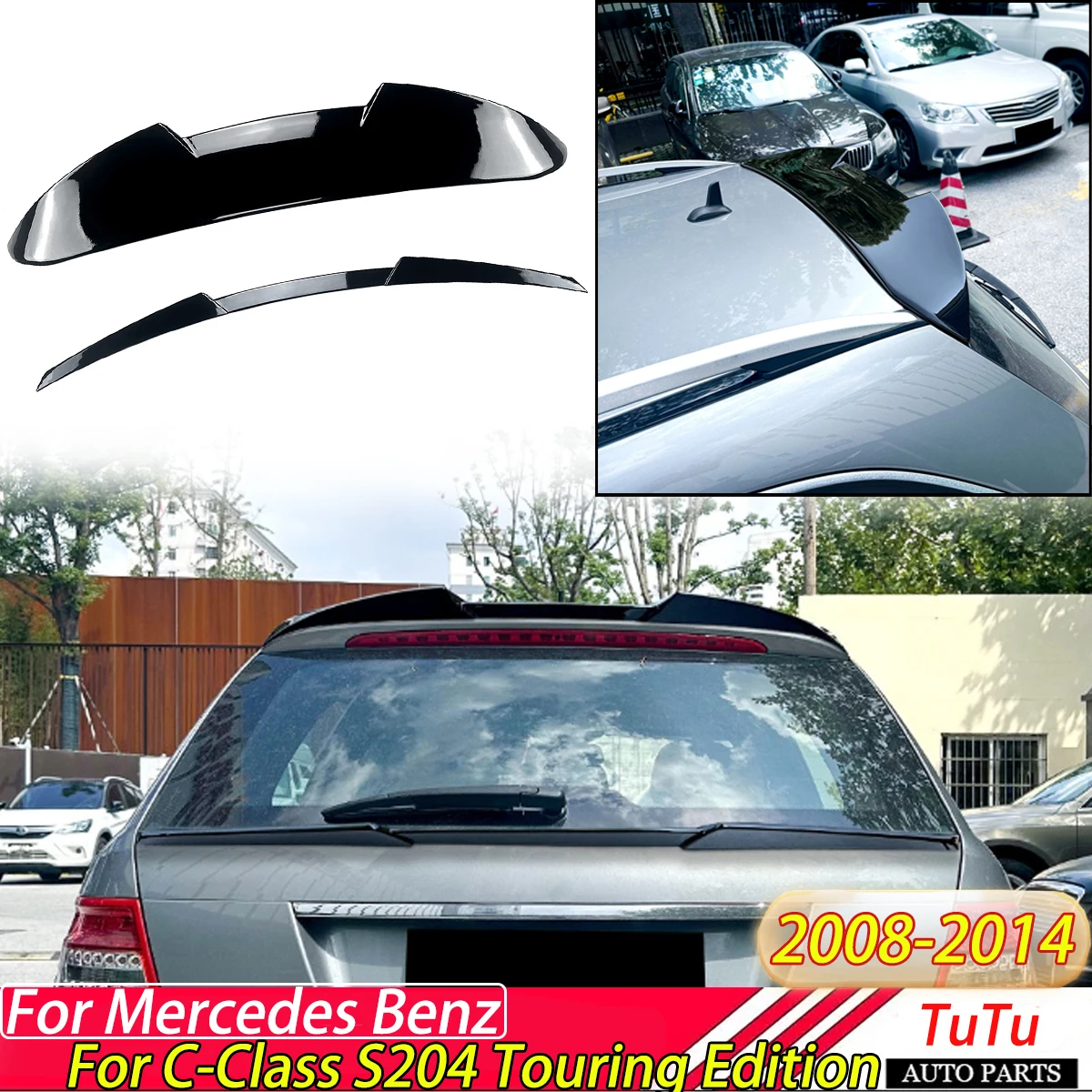 

Car Spoiler Wing for Mercedes Benz C-Class S204 Touring Edition 2008-2014 Top Wing Rear Trunk Tail Fin Guard Lid Bodykits Tuning