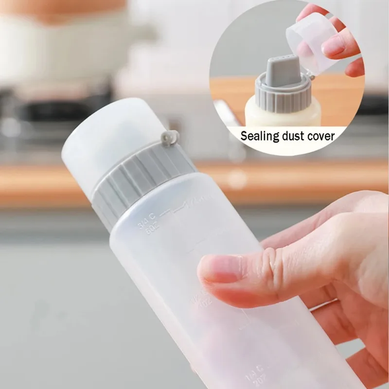 350ml 5 Holes Condiment Squeeze Bottle Kitchen Ketchup Mustard Bottle Clear Mayonnaise Honey Dispenser Sauce Storage Container