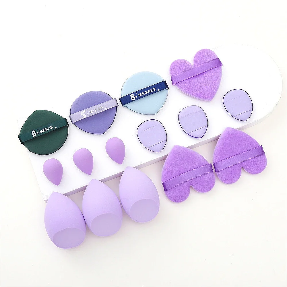 12/15Pcs Makeup Sponge Set Powder Puff Face Makeup Sponge Cosmetics Soft Cotton Face Foundation Sponge Powder Puff Make Up Tools