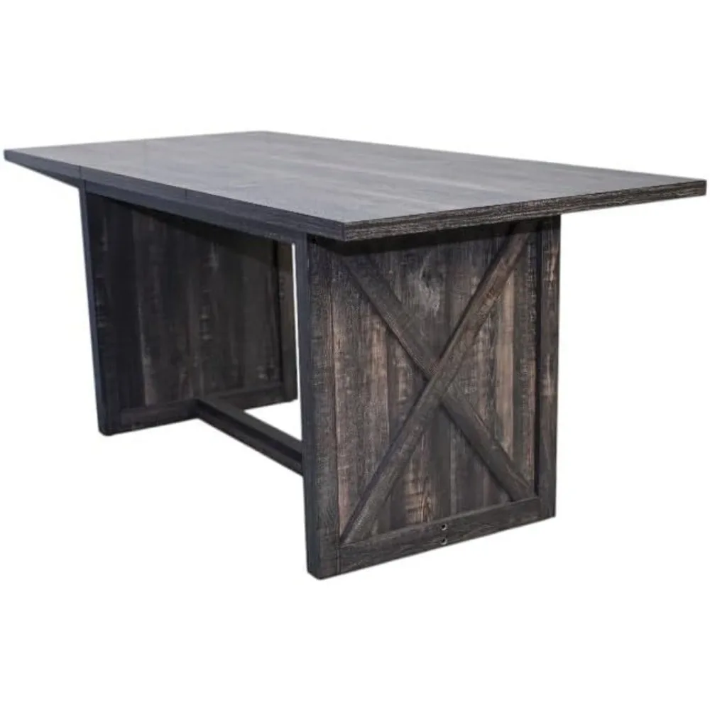 طاولة طعام مستطيلة للمزرعة تتسع لـ 6-8، طاولة مطبخ بتصميم خشبي ريفي مع أرجل X