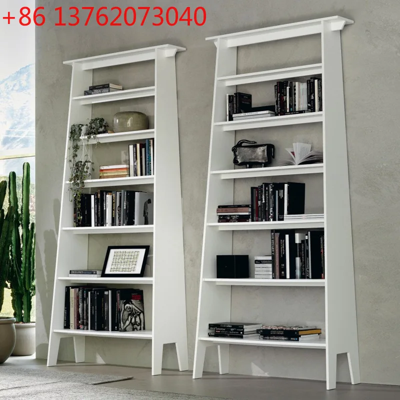 

New trapezoidal bookshelf painted bookcase modern simple display case
