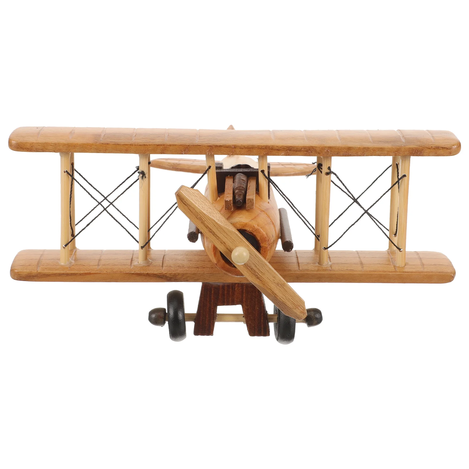 Retro Wooden Plane Vintage Model Craft Airplane Miniature Woody Toy Crafts Adornment