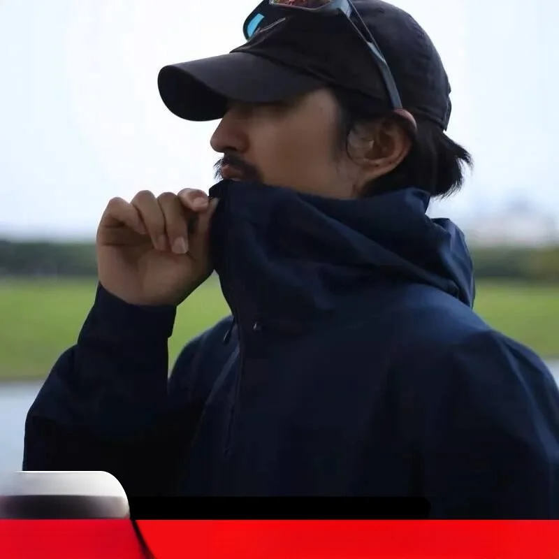 

Ультралегкая водонепроницаемая ветрозащитная куртка для активного отдыха с 3D-кроем, карманом с газовым наполнением, мужская, на молнии, с капюшоном, в спортивном стиле