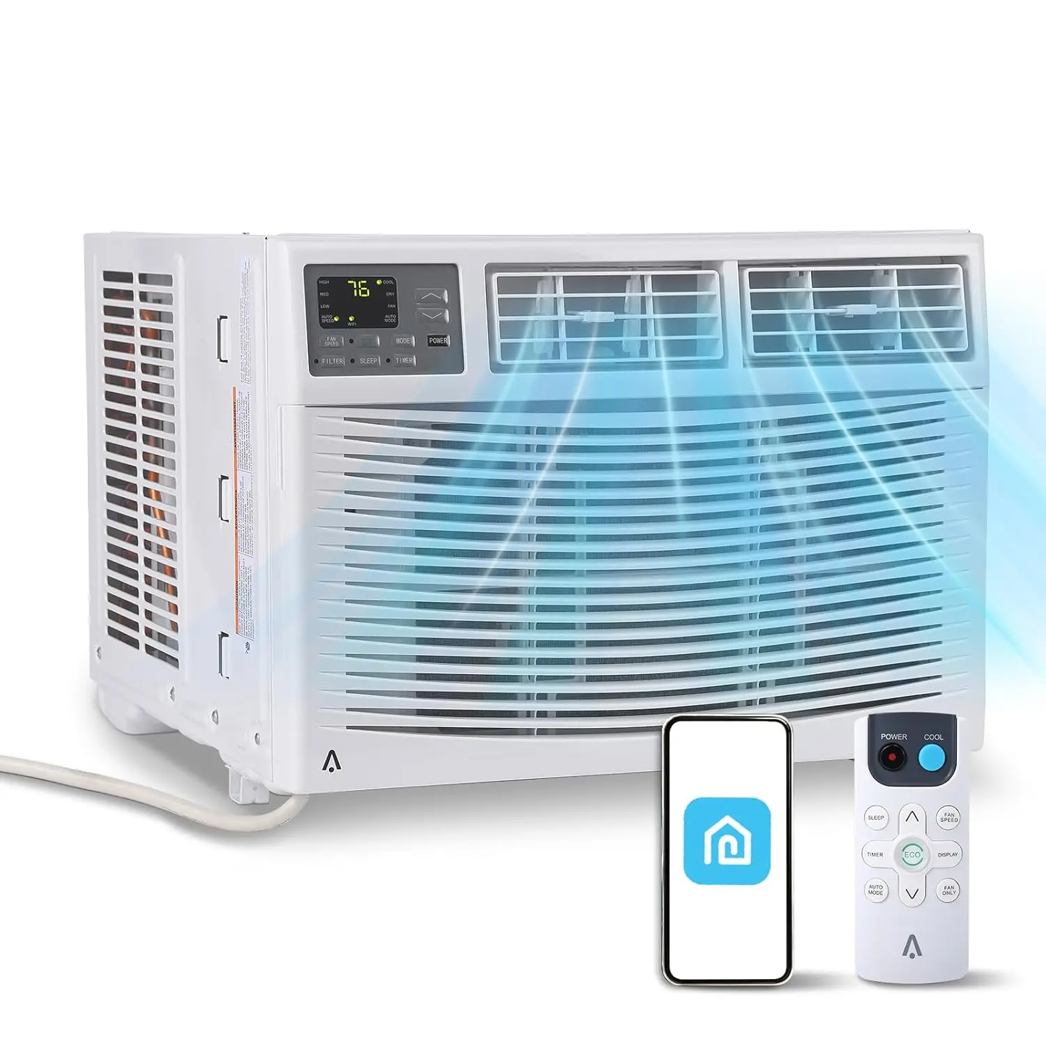 

Window Air Conditioner, 12000 BTU for Rooms up to 550 Sq. Ft.- WiFi Enabled, Maintains Window View & Natural Light, 5, Custom