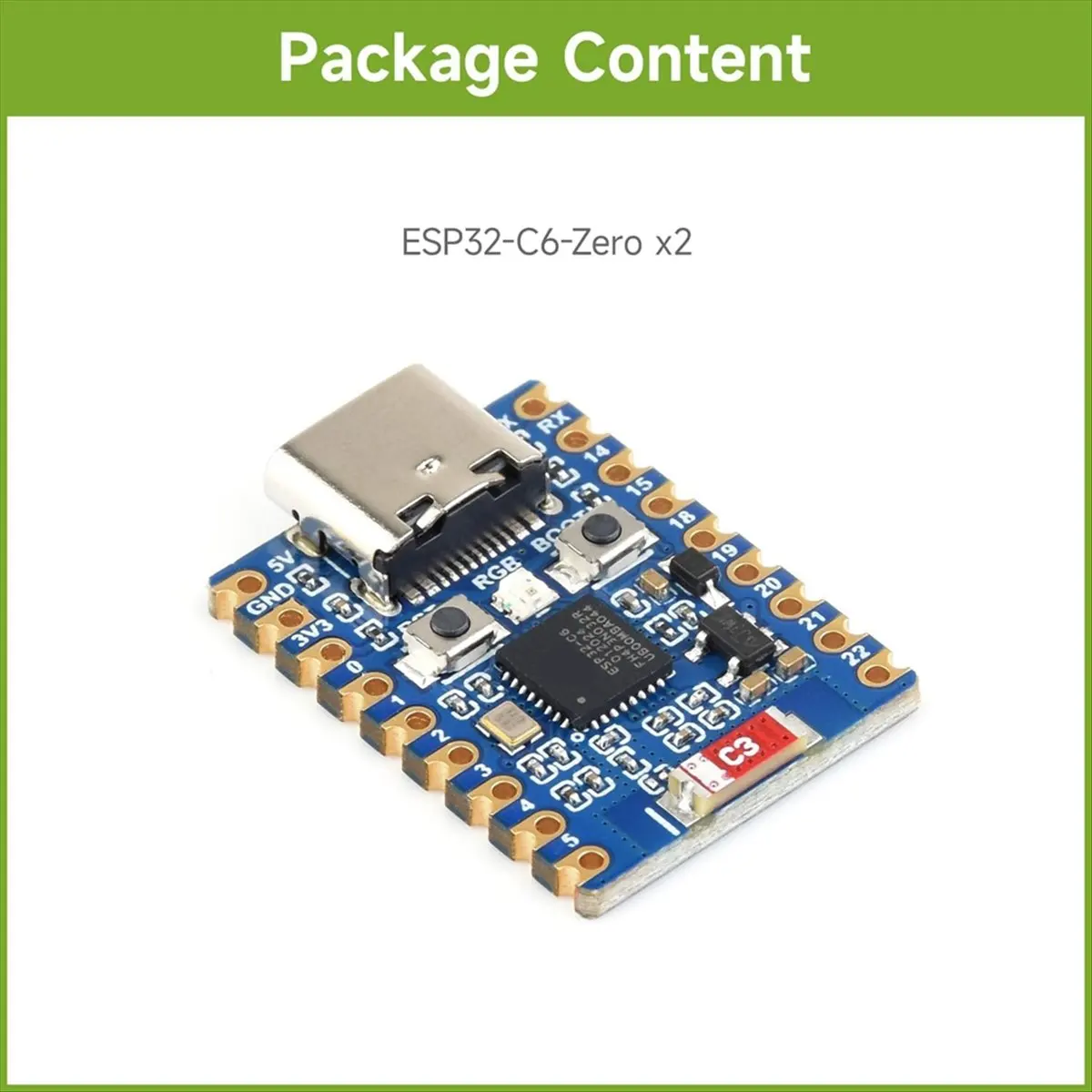 Top Sale 2pcs Development Board -C6 Mini Development Board Based on -C6FH4 Dual Processors 2.4GHz WiFi 6 & BT5
