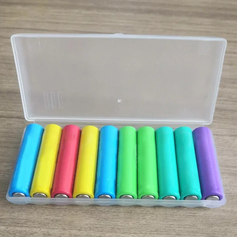 Caja de almacenamiento de batería AAA de 10 ranuras, plástico blanco transparente, soporte de batería portátil, contenedor duradero, accesorios