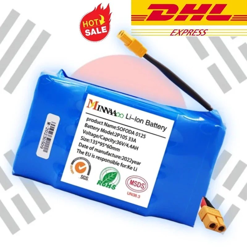 

DHL Ship 36V Battery Pack 12Ah 7Ah 4.4A Rechargeable Lithium Ion Battery for Electric Self Balancing Scooter HoverBoard Unicycle